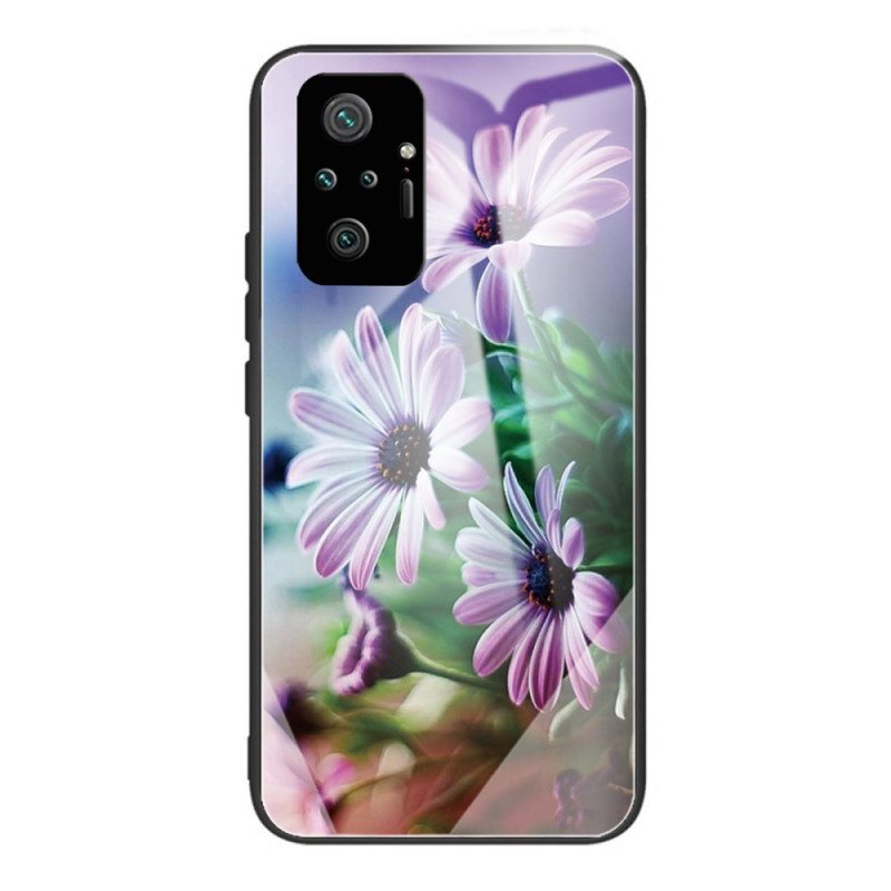 Deksel Til Xiaomi Redmi Note 10 Pro Realistiske Blomster I Herdet Glass