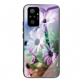 Deksel Til Xiaomi Redmi Note 10 Pro Realistiske Blomster I Herdet Glass