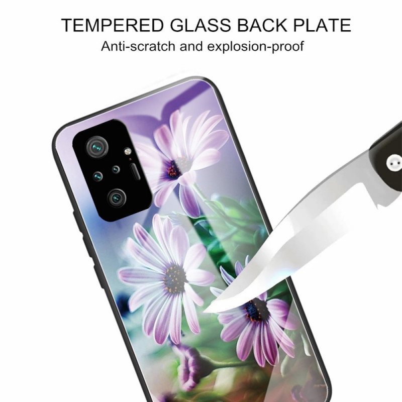 Deksel Til Xiaomi Redmi Note 10 Pro Realistiske Blomster I Herdet Glass