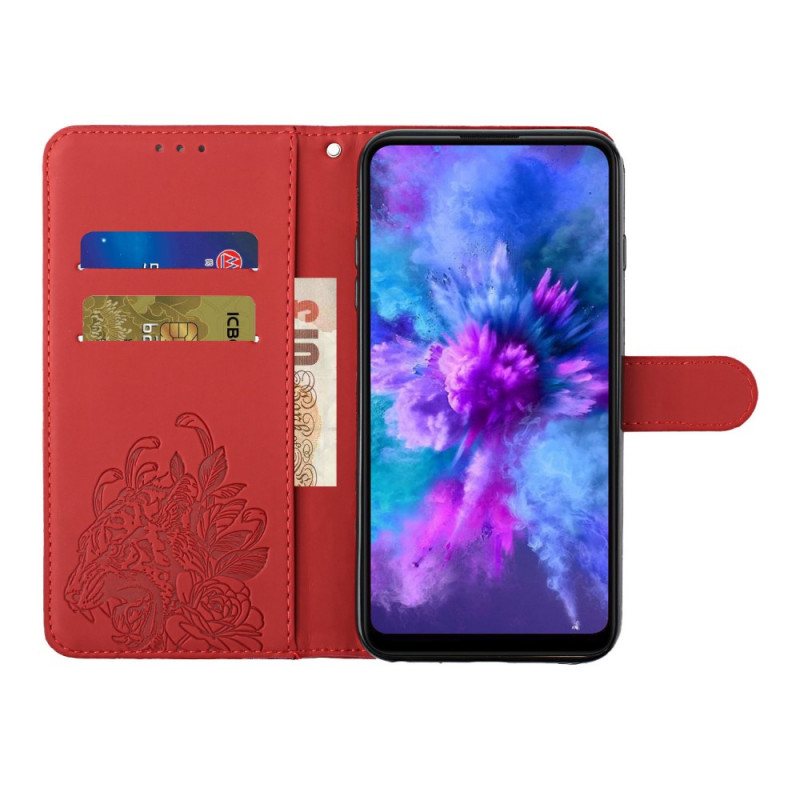 Folio Deksel Til Xiaomi Redmi Note 10 Pro Med Kjede Barokk Strappy Tiger