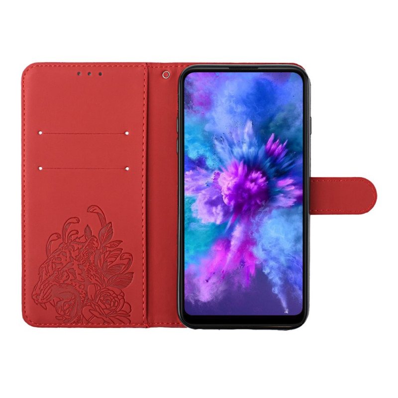 Folio Deksel Til Xiaomi Redmi Note 10 Pro Med Kjede Barokk Strappy Tiger