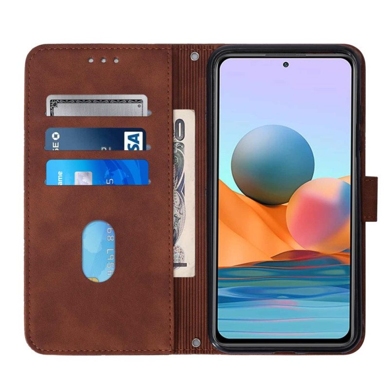 Folio Deksel Til Xiaomi Redmi Note 10 Pro Med Kjede Strappy Geometrisk Skinnstil