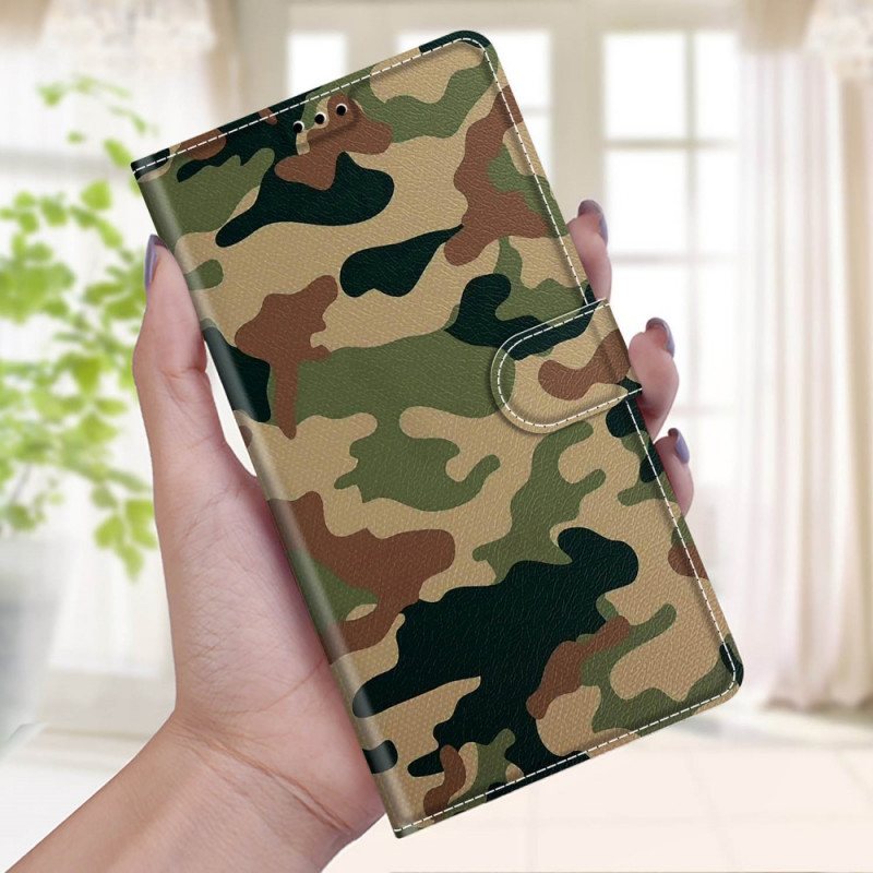 Folio Deksel Til Xiaomi Redmi Note 10 Pro Med Kjede Strappy Militær Kamuflasje