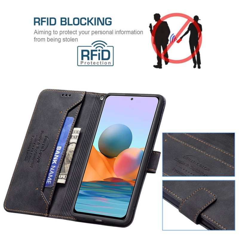 Folio Deksel Til Xiaomi Redmi Note 10 Pro Rfid Binfen Farge