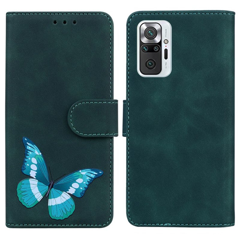 Folio Deksel Til Xiaomi Redmi Note 10 Pro Skin-touch Butterfly