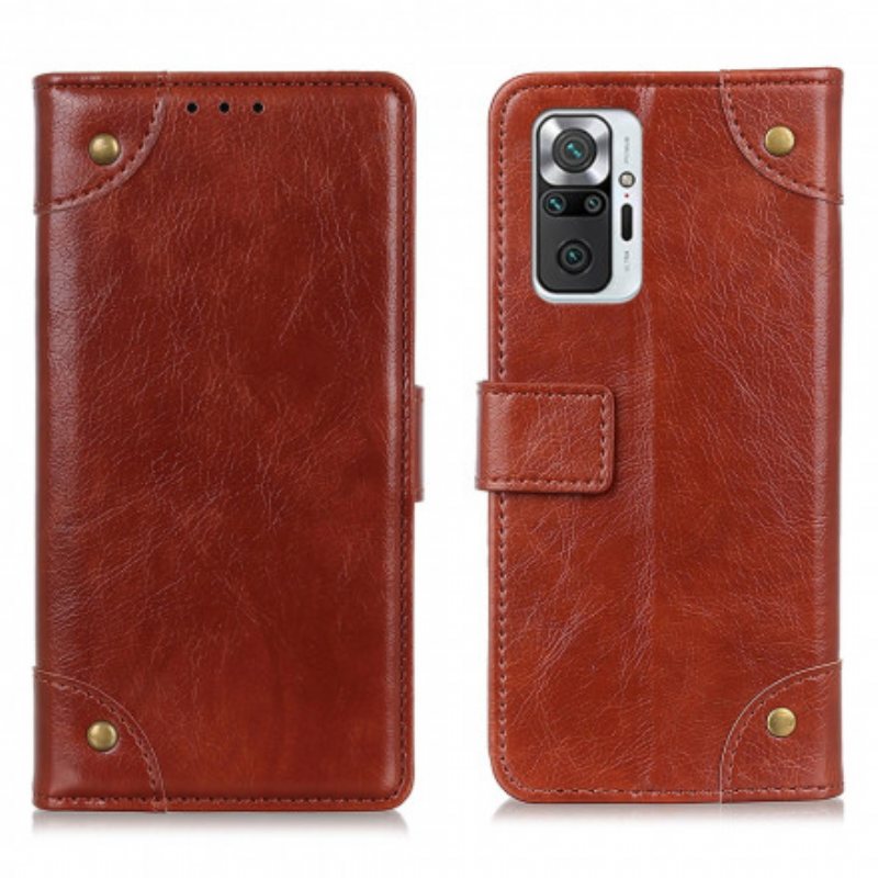 Lærdeksel Til Xiaomi Redmi Note 10 Pro Stil Nappa Leather Vintage Nagler