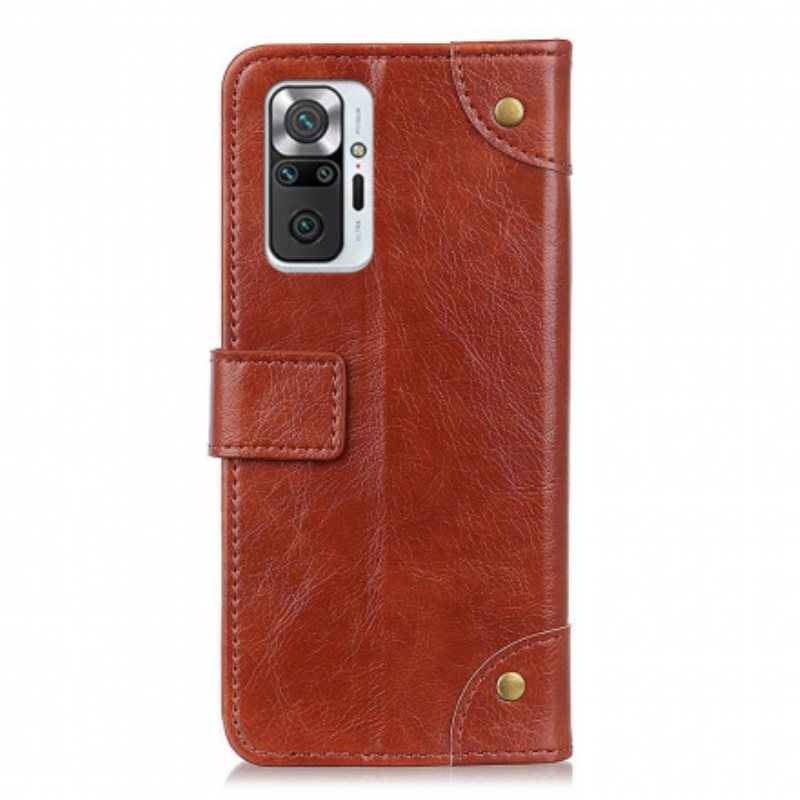 Lærdeksel Til Xiaomi Redmi Note 10 Pro Stil Nappa Leather Vintage Nagler