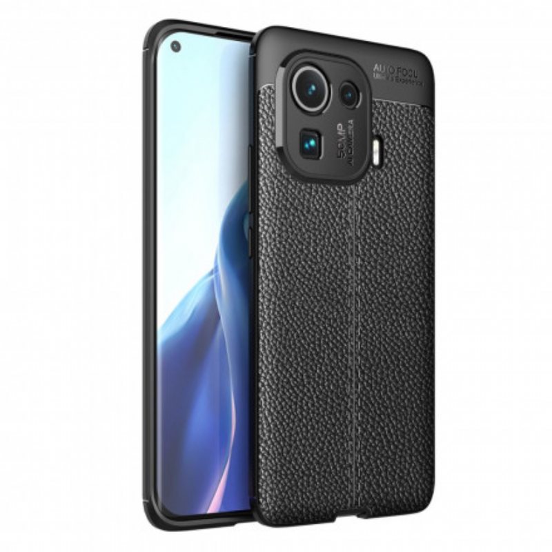 Deksel Til Xiaomi Mi 11 Pro Dobbel Linje Litchi Leather Effect