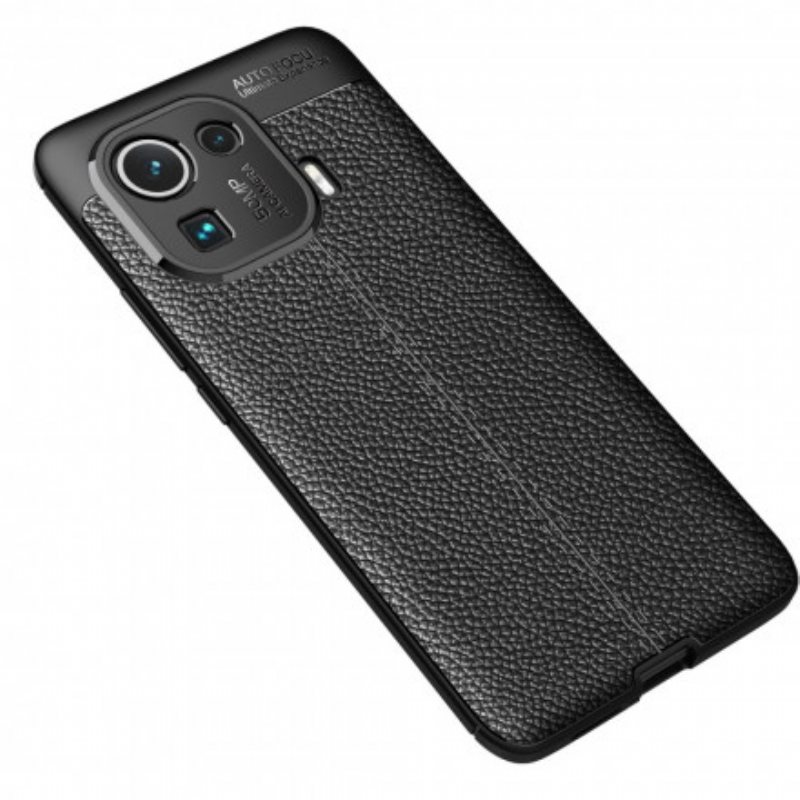 Deksel Til Xiaomi Mi 11 Pro Dobbel Linje Litchi Leather Effect