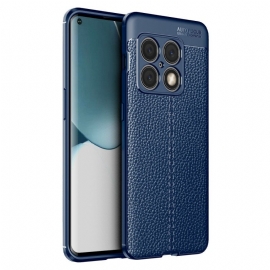 Deksel Til OnePlus 10 Pro 5G Dobbel Linje Litchi Leather Effect