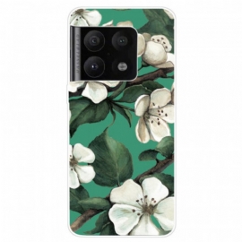 Deksel Til OnePlus 10 Pro 5G Malte Hvite Blomster