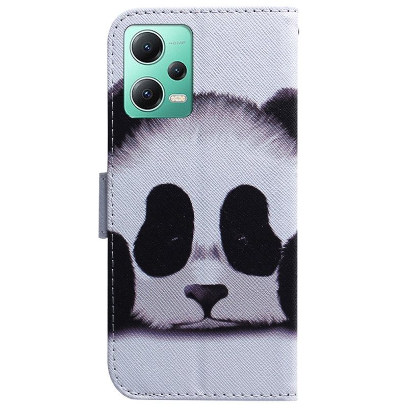 Folio Deksel Til Poco X5 5G Med Kjede Strappy Panda