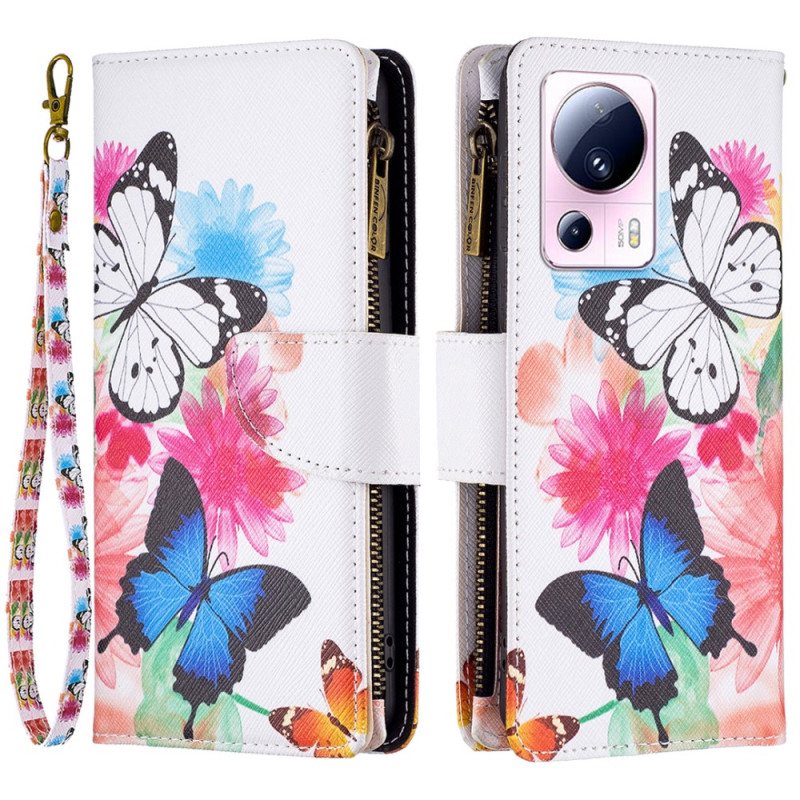 Folio Deksel Til Xiaomi 13 Lite Lommebok Butterflies Lommebok