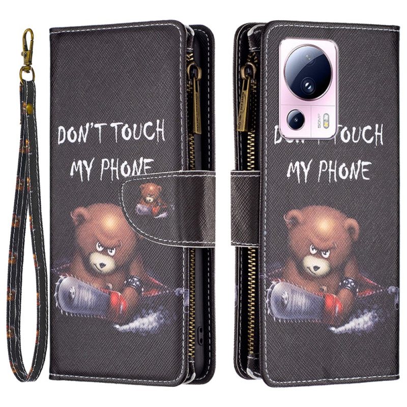 Lærdeksel Til Xiaomi 13 Lite Lommebok Lærdeksel Dangerous Bear Wallet