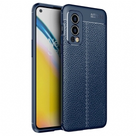 Deksel Til OnePlus Nord 2 5G Dobbel Linje Litchi Leather Effect