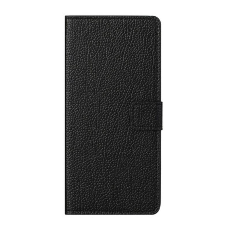 Folio Deksel Til OnePlus Nord 2 5G Litchi Grain Leather Effect