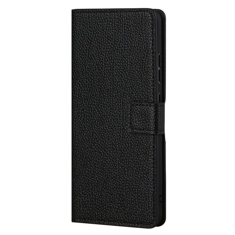 Folio Deksel Til OnePlus Nord 2 5G Litchi Grain Leather Effect