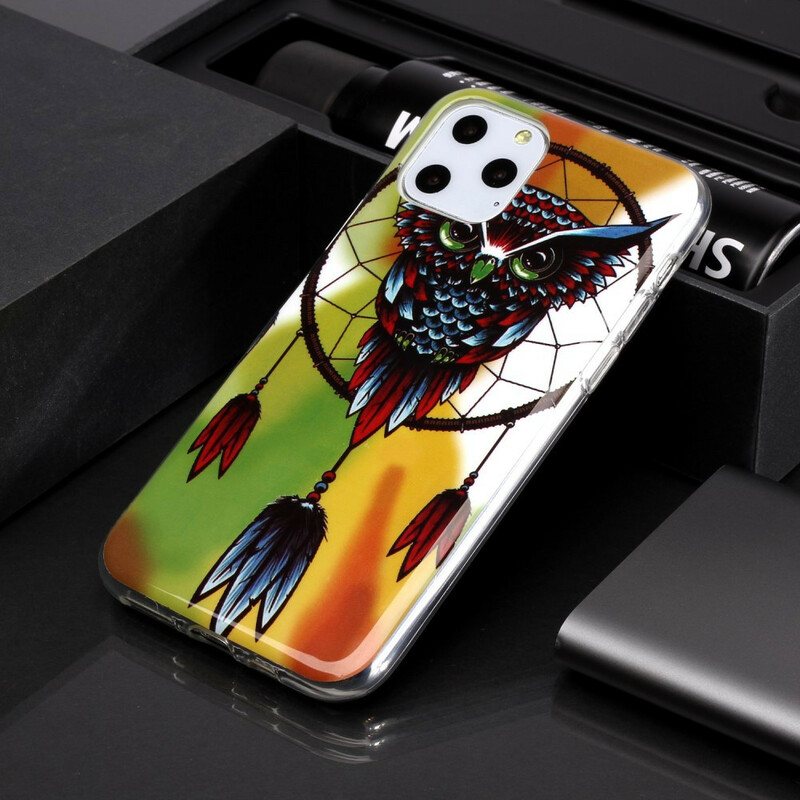 Deksel Til iPhone 11 Pro Fluorescerende Owl Dream Catcher