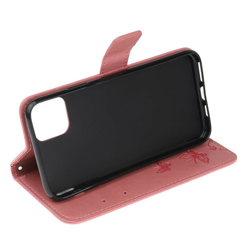 Folio Deksel Til iPhone 11 Pro Med Kjede Strappy Floral