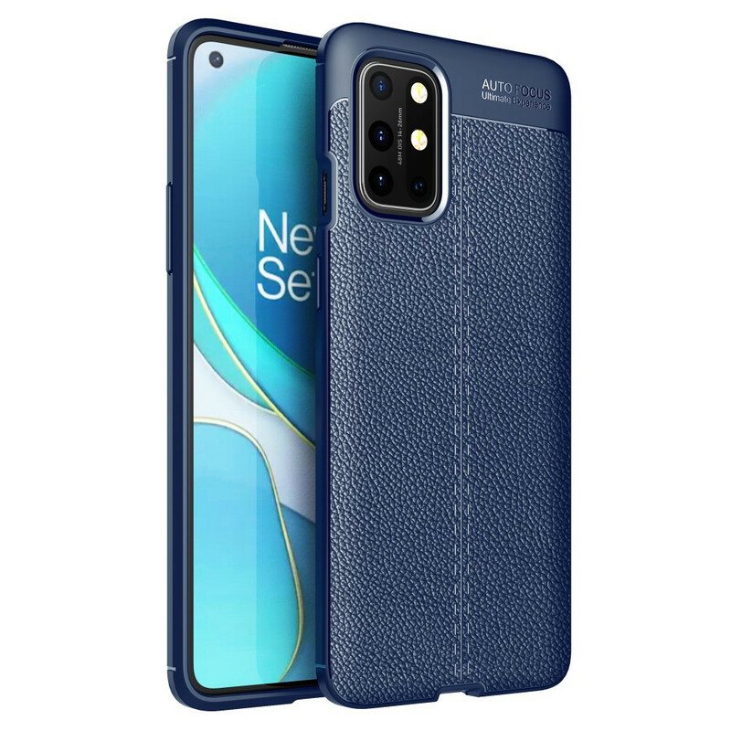 Deksel Til OnePlus 8T Dobbel Linje Litchi Leather Effect