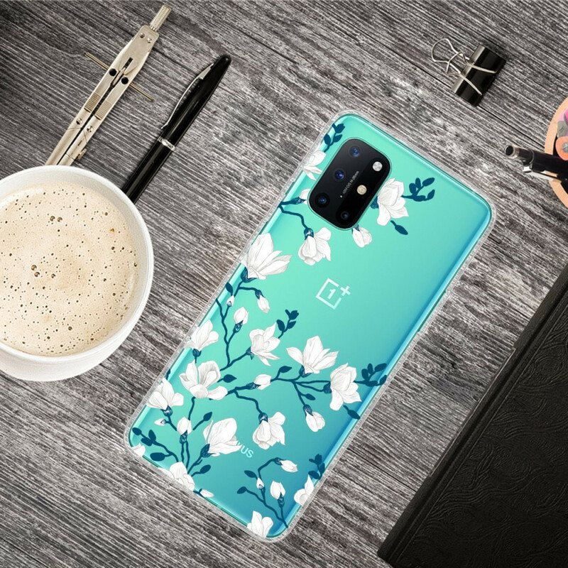 Deksel Til OnePlus 8T Hvite Blomster