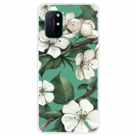 Deksel Til OnePlus 8T Malte Hvite Blomster