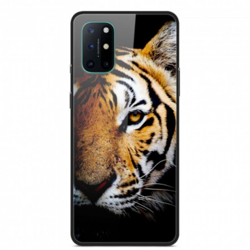 Deksel Til OnePlus 8T Realistisk Tiger Herdet Glass