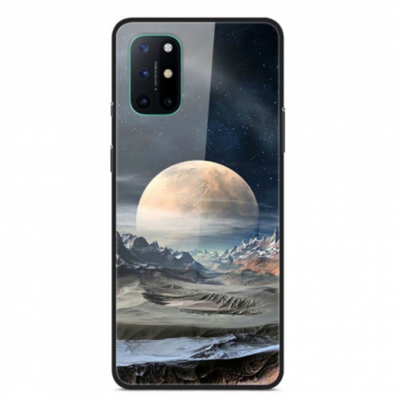 Deksel Til OnePlus 8T Space Moon Herdet Glass