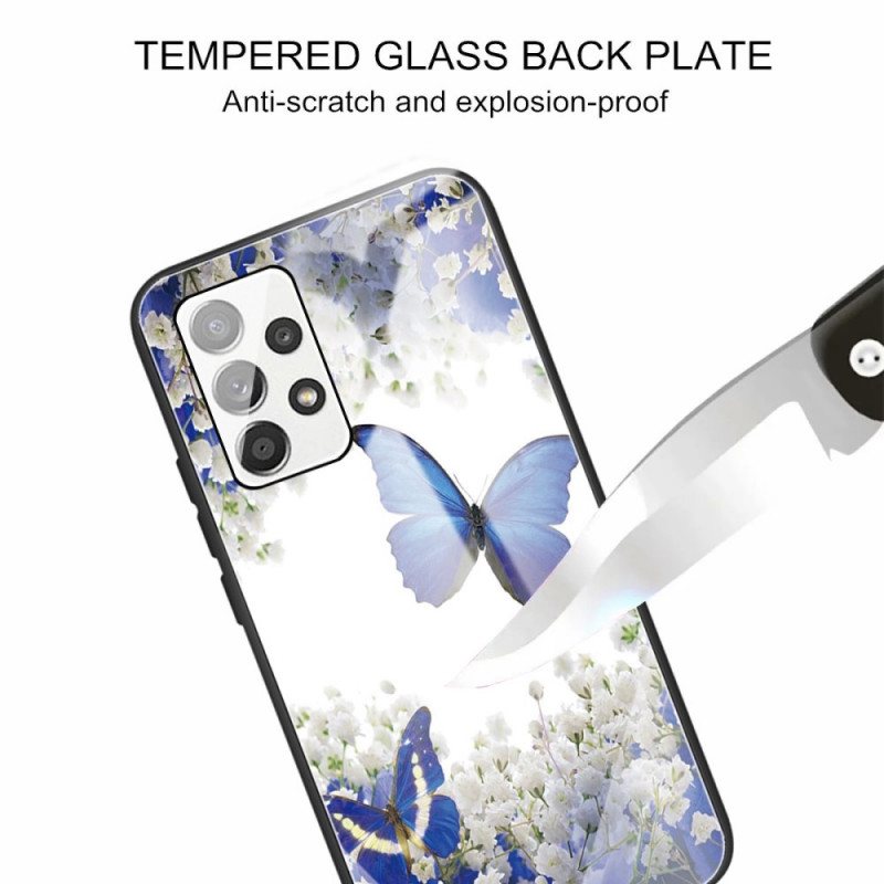 Deksel Til Samsung Galaxy A13 Sommerfugldesign Herdet Glass