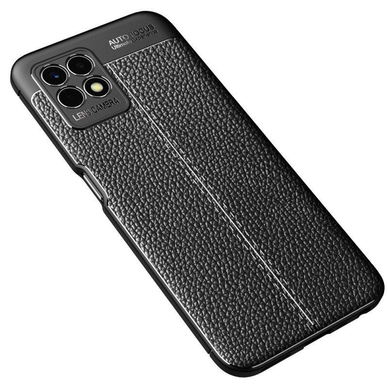 Deksel Til Realme 8i Dobbel Linje Litchi Leather Effect