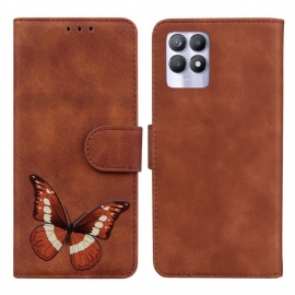 Folio Deksel Til Realme 8i Skin-touch Butterfly