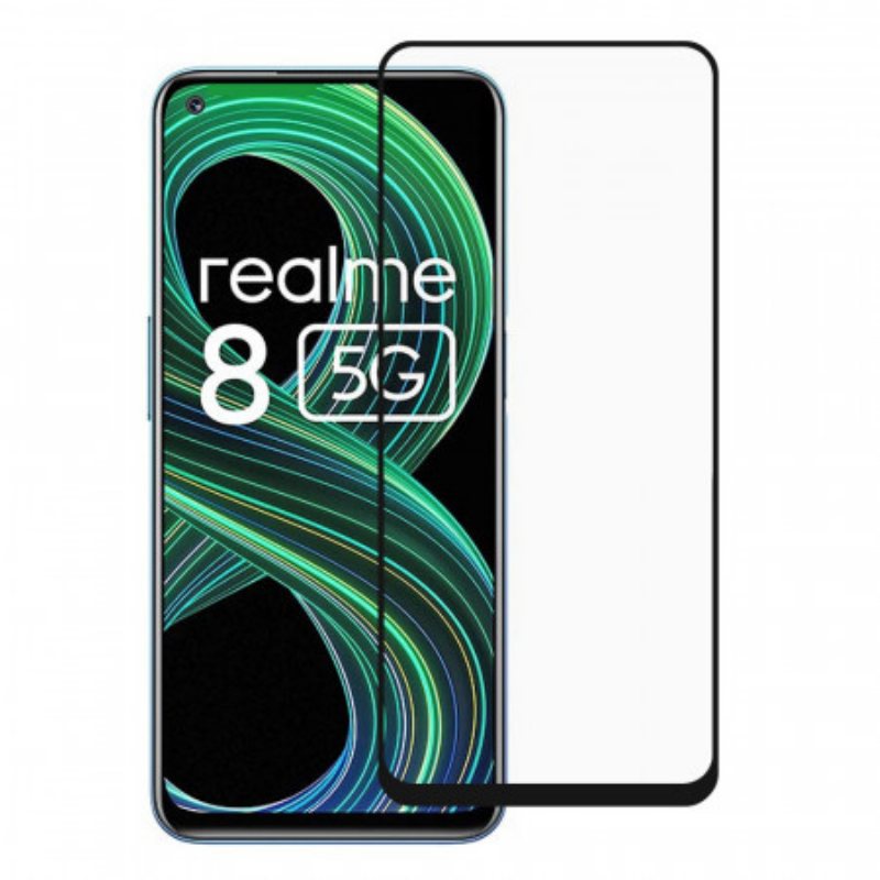 Realme 8 5G Black Edge Skjermbeskytter I Herdet Glass