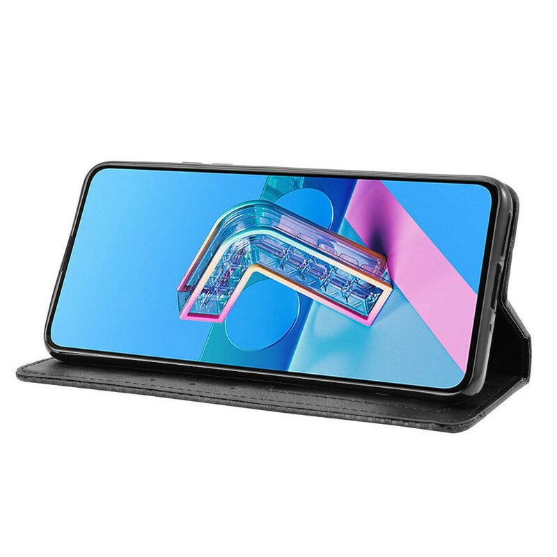 Beskyttelse Deksel Til Asus Zenfone 7 / 7 Pro Folio Deksel Stilisert Vintage Skinneffekt