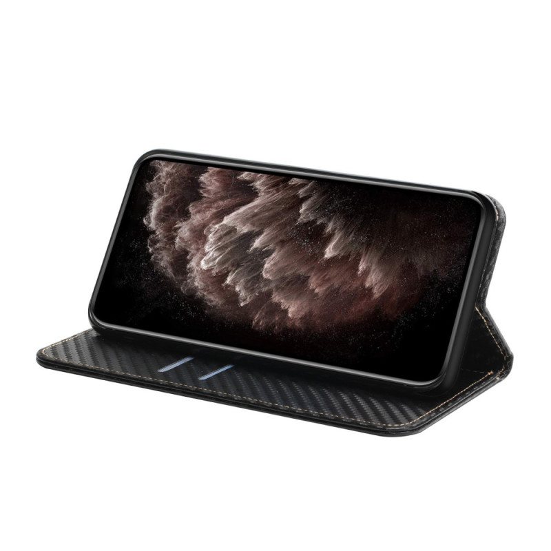 Beskyttelse Deksel Til Samsung Galaxy A34 5G Med Kjede Folio Deksel Strappy Carbon Fiber Style