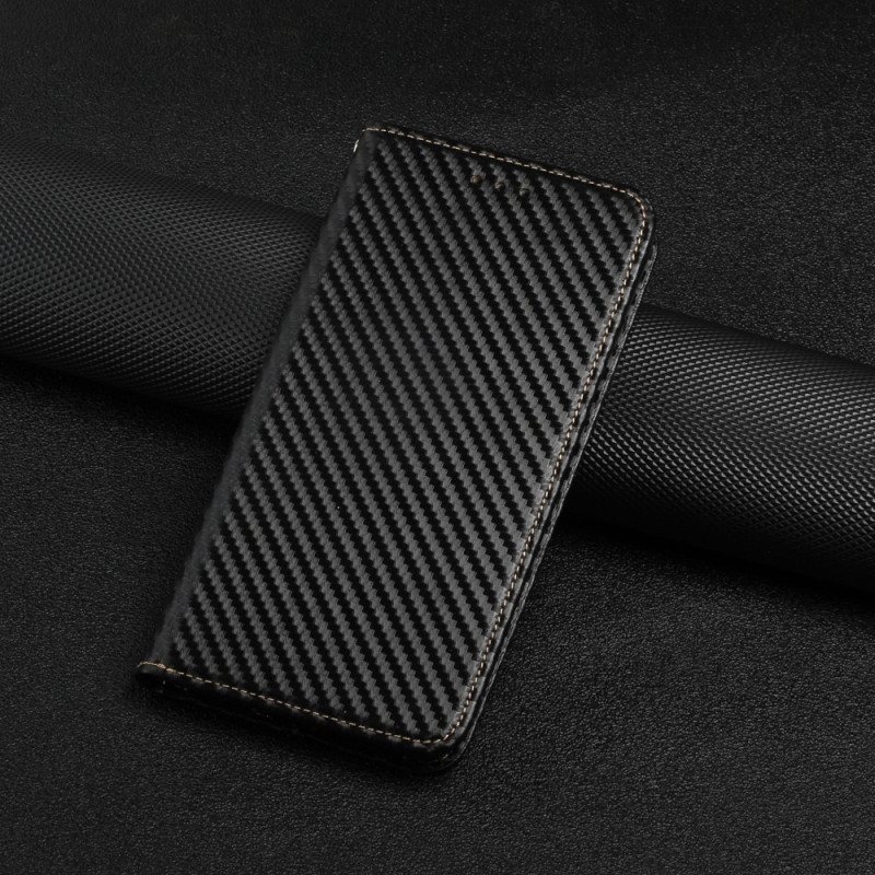 Beskyttelse Deksel Til Samsung Galaxy A34 5G Med Kjede Folio Deksel Strappy Carbon Fiber Style