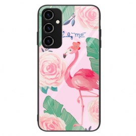 Deksel Til Samsung Galaxy A34 5G Flamingo Herdet Glass