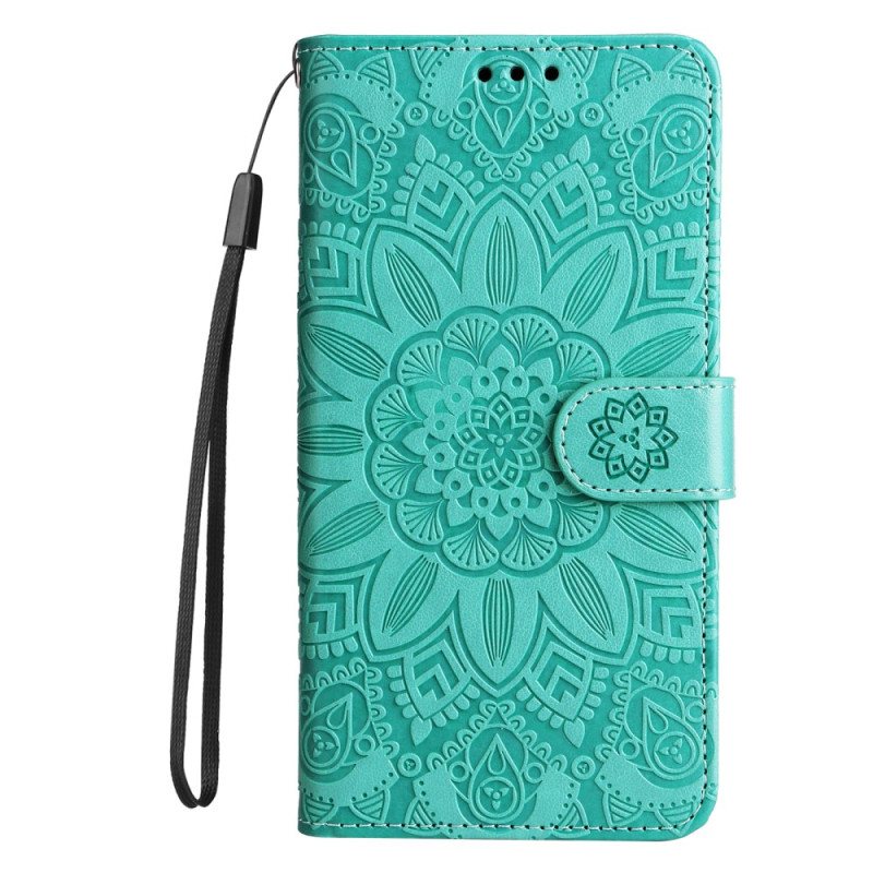 Folio Deksel Til Samsung Galaxy A34 5G Mandala Sun Med Snor