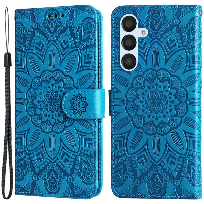 Folio Deksel Til Samsung Galaxy A34 5G Mandala Sun Med Snor