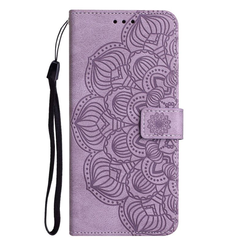 Folio Deksel Til Samsung Galaxy A34 5G Med Kjede Diskret Strappy Mandala