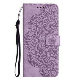 Folio Deksel Til Samsung Galaxy A34 5G Med Kjede Diskret Strappy Mandala