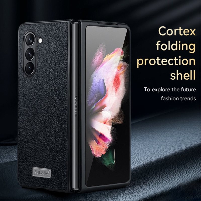 Deksel Samsung Galaxy Z Fold 5 Litchi Leather Design Abeel