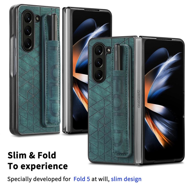 Deksel Samsung Galaxy Z Fold 5 Stylusholder Med Stropp Beskyttelse Deksel