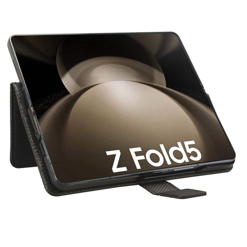 Folio Deksel Samsung Galaxy Z Fold 5 Prikker Med Stropp Beskyttelse Deksel