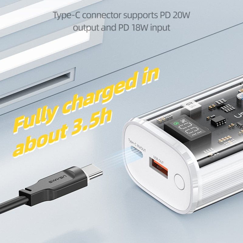 Eksternt Batteri 9000Mah Digital Skjerm Med Doble Porter