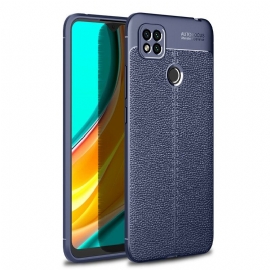 Deksel Til Xiaomi Redmi 9C Dobbel Linje Litchi Leather Effect