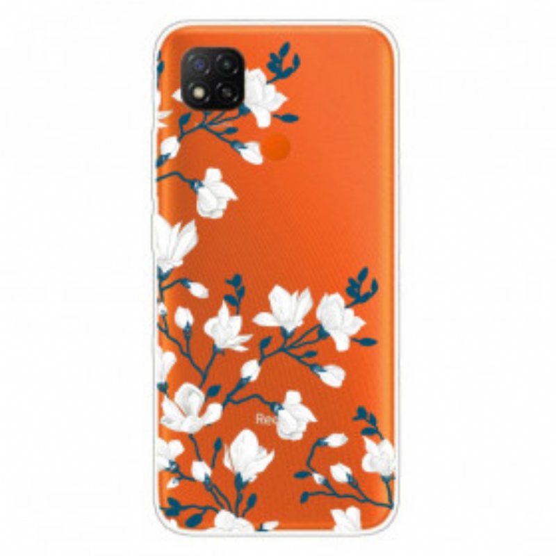 Deksel Til Xiaomi Redmi 9C Hvite Blomster