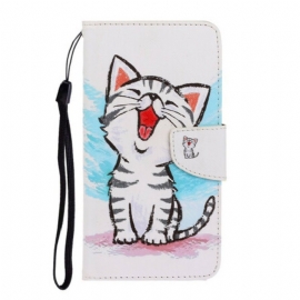 Folio Deksel Til Xiaomi Redmi 9C Med Kjede Strappy Color Kitten