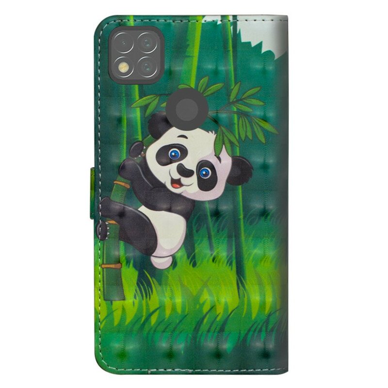 Folio Deksel Til Xiaomi Redmi 9C Panda Og Bambus