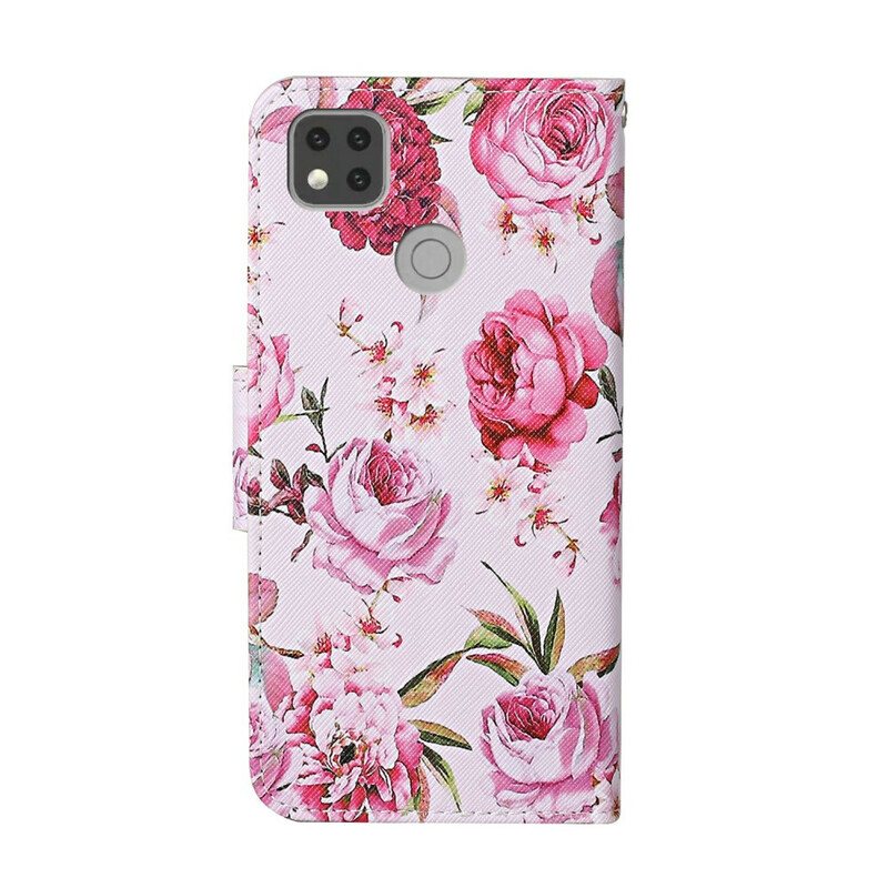 Lærdeksel Til Xiaomi Redmi 9C Retro Liberty-blomster