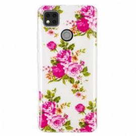 Mobildeksel Til Xiaomi Redmi 9C Fluorescerende Liberty-blomster